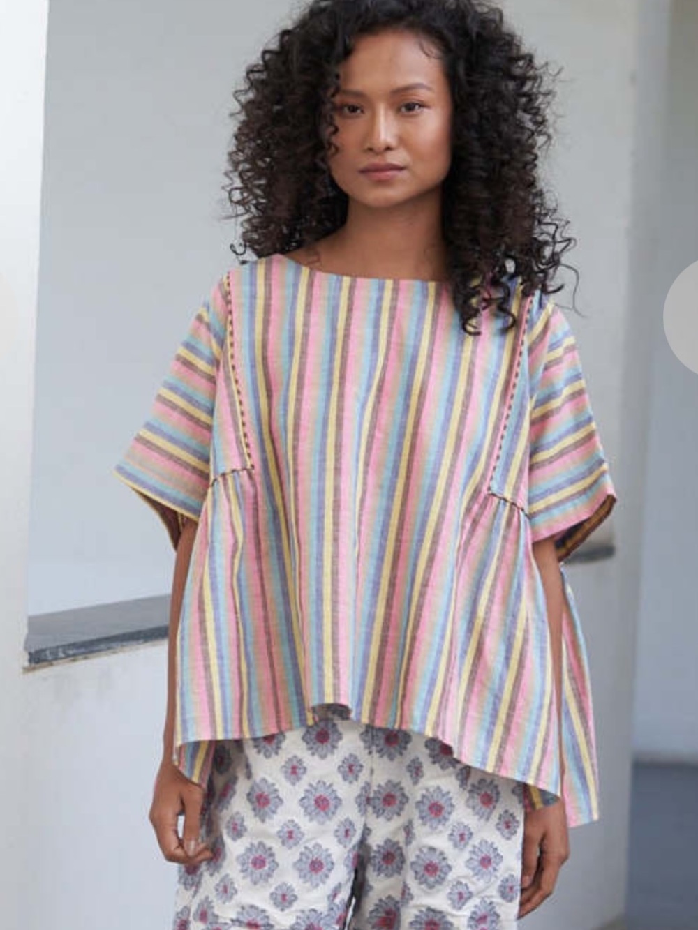 Rujuta Sheth Becca Striped Top O/S
